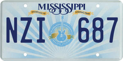 MS license plate NZI687