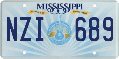 MS license plate NZI689