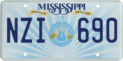 MS license plate NZI690
