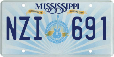 MS license plate NZI691