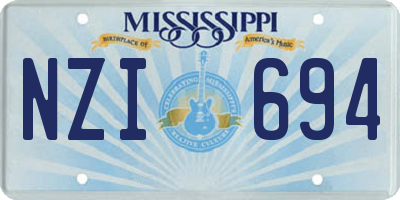 MS license plate NZI694