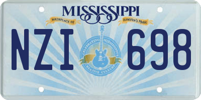 MS license plate NZI698