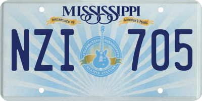 MS license plate NZI705