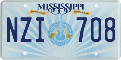 MS license plate NZI708