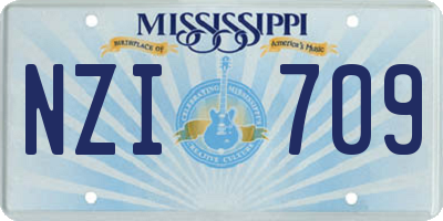 MS license plate NZI709