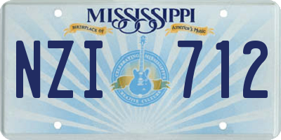 MS license plate NZI712