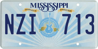 MS license plate NZI713