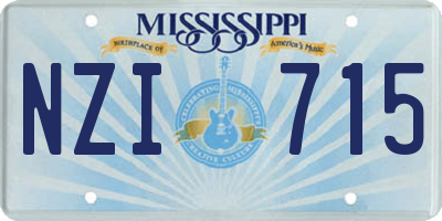 MS license plate NZI715