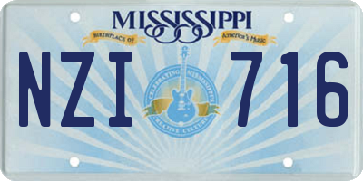 MS license plate NZI716