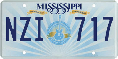 MS license plate NZI717