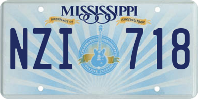 MS license plate NZI718
