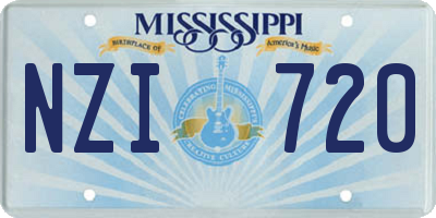 MS license plate NZI720