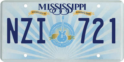 MS license plate NZI721