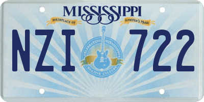 MS license plate NZI722