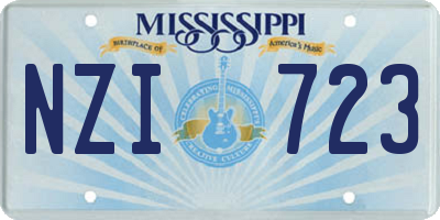 MS license plate NZI723