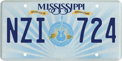 MS license plate NZI724