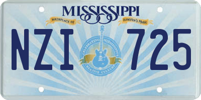 MS license plate NZI725