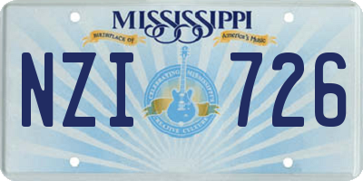 MS license plate NZI726