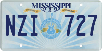 MS license plate NZI727