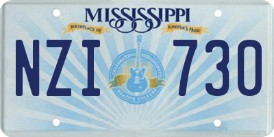 MS license plate NZI730