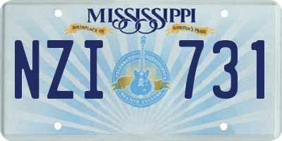MS license plate NZI731