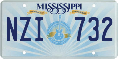 MS license plate NZI732
