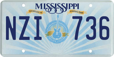 MS license plate NZI736