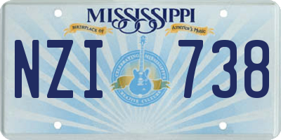 MS license plate NZI738