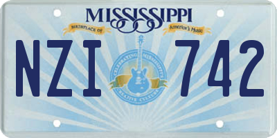 MS license plate NZI742