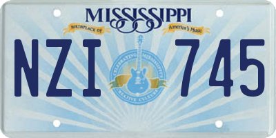 MS license plate NZI745