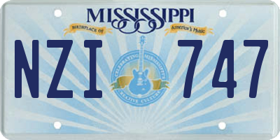 MS license plate NZI747