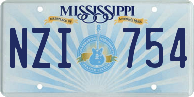 MS license plate NZI754
