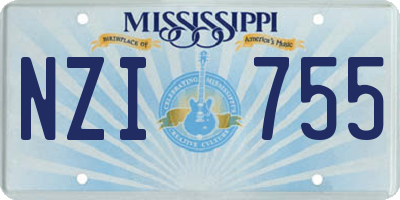 MS license plate NZI755