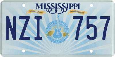 MS license plate NZI757