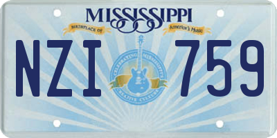 MS license plate NZI759