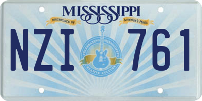 MS license plate NZI761
