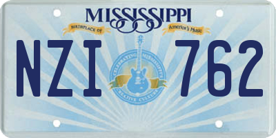 MS license plate NZI762