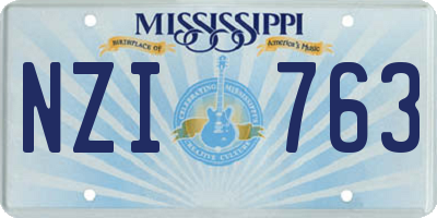 MS license plate NZI763