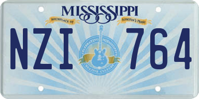 MS license plate NZI764