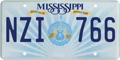 MS license plate NZI766