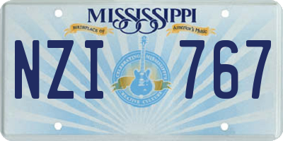 MS license plate NZI767