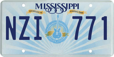 MS license plate NZI771