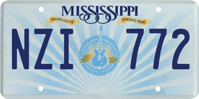 MS license plate NZI772