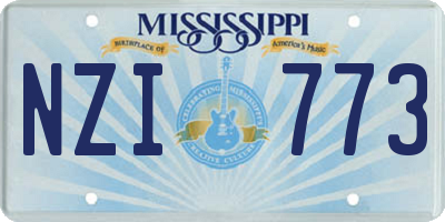MS license plate NZI773
