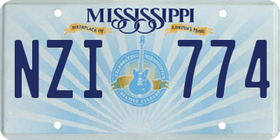 MS license plate NZI774
