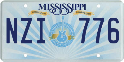 MS license plate NZI776