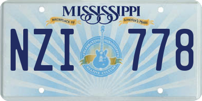 MS license plate NZI778