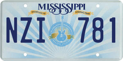 MS license plate NZI781