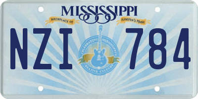 MS license plate NZI784