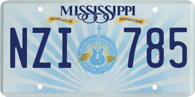 MS license plate NZI785